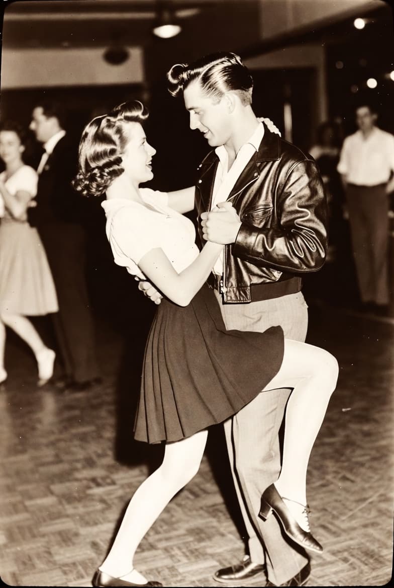 Couple dancing close